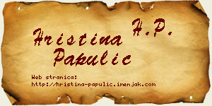 Hristina Papulić vizit kartica